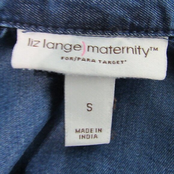 Liz Lange Maternity - Long Sleeve Blue Chambray Shirt -Small - Picture 5 of 6